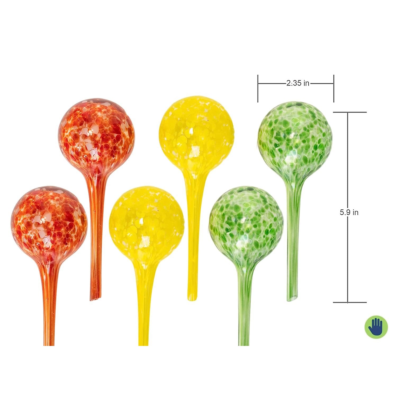 Hand Blown Glass Watering Globes - 6 small